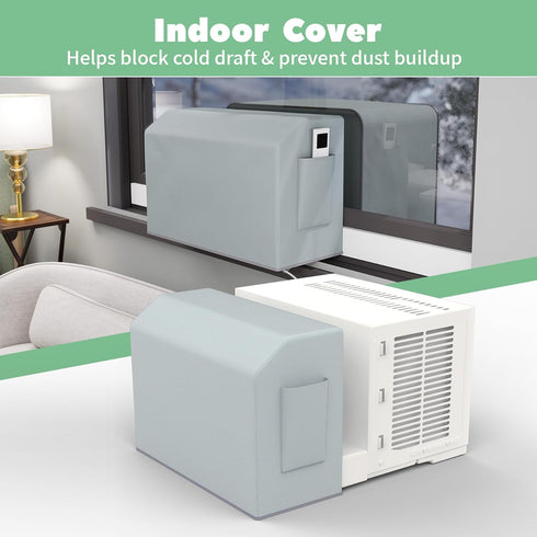 Window Air Conditioner Cover Kit for U-Shape AC, Magnetic Easy Install, 2 Covers, 3 Layers Insulated