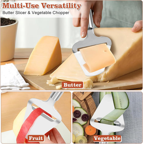 EAMIFARU Premium Stainless Steel Cheese Slicer For All Types Of Cheese, Multi-Functional Handheld Cheese Slicers Cutter
