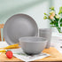 LIYH 36pcs Grey Wheat Straw Dinnerware Set - Reusable Plastic Plates and Bowls, Dishwasher Safe