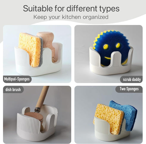 2 Countertop, Ultra Absorbent Stone Sponge Holder for Kitchen Sink, Slot Diatomite Dish Brush Sponge Holder, Diatomite