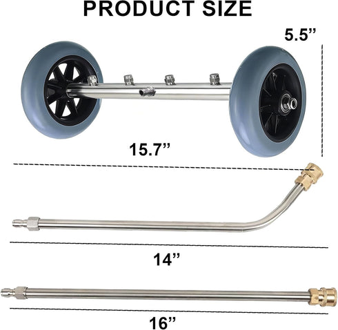 16 Inch 4000 Hourleey Pressure Washer Undercarriage Cleaner, Power Washer Surface Cleaner, Undercarriage Water Car