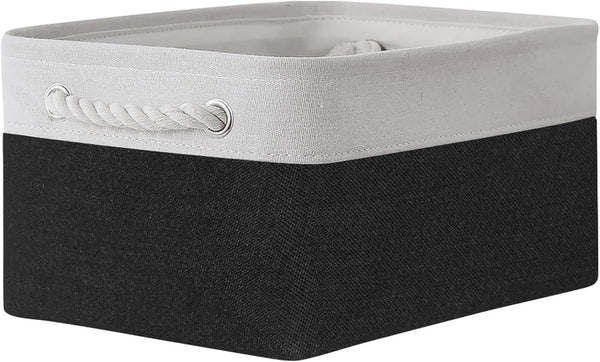 TheWarmHome 1 Pack Storage Bins for Shelves - 13.8x9.7x6.7 inch Organizer Basket for Closet, Laundry, Nursery (White &