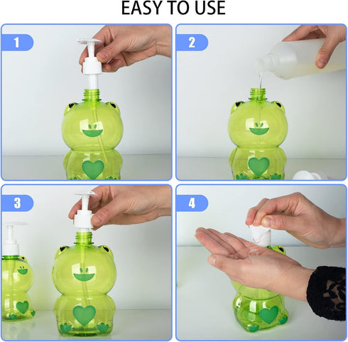 EaicsLaif Countertop 500ml) Hand Soap Dispenser Plastic Frog Soap Dispenser Kids Cute Pump Liquid Sanitizer Bottle
