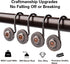 Decorative Bronze Shower Curtain Hooks, Rust Proof Rings for Bathroom, 12Pcs Shower Curtain Liner Hooks