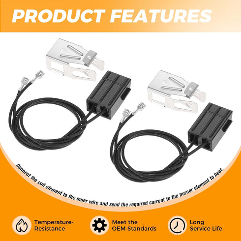 2 Pack WB2X8228 Wire Kit and Element Receptacle Replacement for GE Electric Hotpoint Kenmore Range Burners