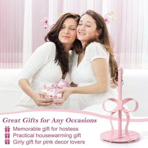 3D Pink Bow Paper Towel Holder Coutertop - Bow Accent Paper Towel Holder, Pink Kitchen Decor and Accessories, Coquette