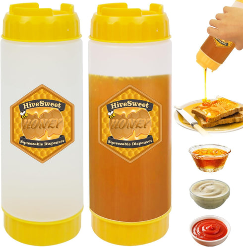 Honey Jar 18 Oz Honey Dispenser No Drip For Double Ended Squeeze
