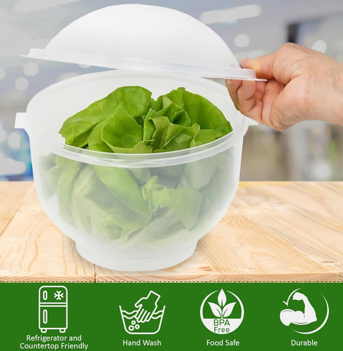7" 8" Home-X Lettuce Keeper - BPA-Free Lettuce Keeper for Refrigerator to Keep Salads and Vegetables Fresh - x Lettuce