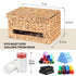 1330 Trash Bag Holder with Scalloped Lid Gallon Bags Roll Holder Wall Mount Water Hyacinth Garbage Bag Dispenser