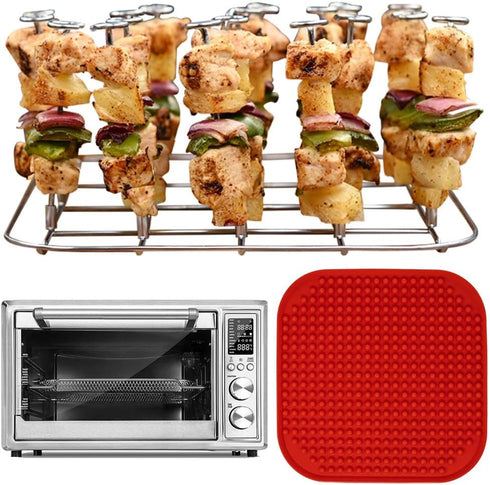 INFRAOVENS Air Fryer Rack for Cosori 12-in-1 Toaster Oven Combo, 32qt Stainless Steel Accessories with Skewer Stand