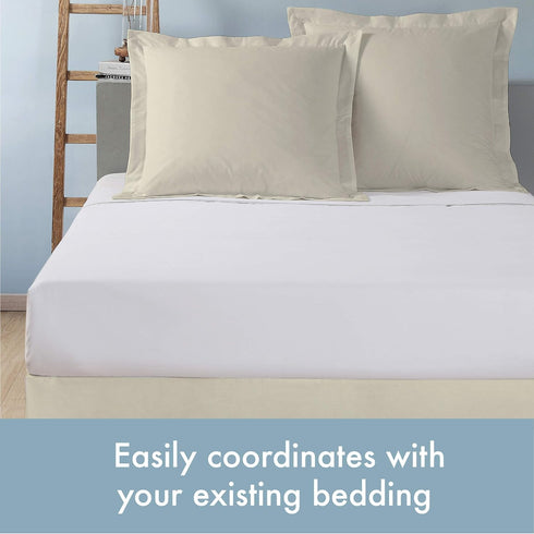 TODAY'S HOME 2-Pack Tailored Bed Pillow Shams, Cotton Blend Design, Standard, Ivory