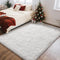 Ophanie White Rugs for Bedroom Fluffy, 4x6 Nursery Soft Fuzzy Shag Plush