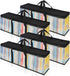 CCidea DVD Storage Bags (Set of 4), Clear PVC Media Holder Case with Handles for DVDs, CDs, Blu Ray Discs