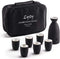 Ceramic Sake Set with Cups + Keep Sake Storage Box - Traditional Porcelain Pottery Drink Set Kit, 7-Piece