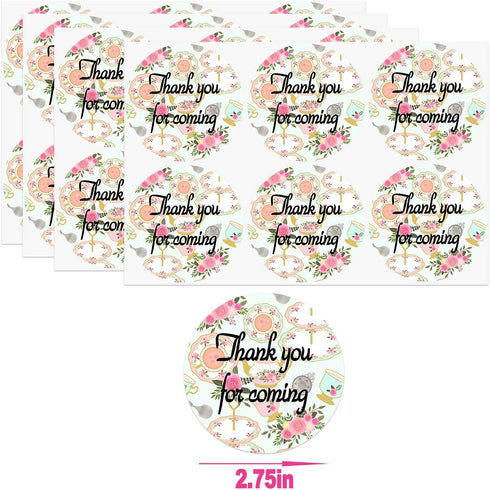 24 Pcs Tea Party Goodie Bags with Stickers - Tea Themed Birthday Party Favor Bags, Perfect for Kids' Supplies and Treat