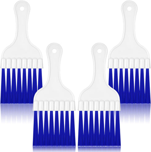 4 Packs Air Conditioner Condenser Cleaning Brush, Small Plastic Whisk Brush for HVAC Coil Cleaning (Blue)