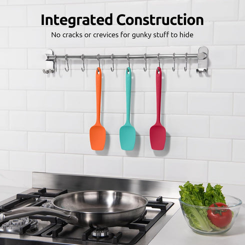 U-Taste Silicone Spoon Spatula Set - 600ºF Heat Resistant Flexible Rubber Kitchen Baking Utensils Set of 3