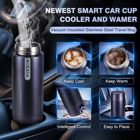 Heater,12V/24V 6 Dry,16oz Vacuum Insulated Car Electric Kettle,Miicasa Stainless Steel Tumbler Car Water Water Boiler