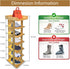 Generic 6 Closet, 7-12 Tier Wooden Freestanding Shoe Rack with LED Ambient Lighting, Slim Narrow Vertical Shoe