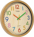 Foxtop 12 Inch Silent Kids Wall Clock - Non-Ticking Battery Operated Colorful Clock for Nursery & Classroom