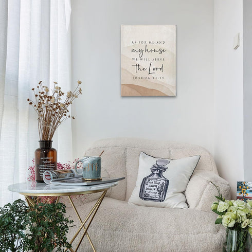 PHAMTE Modern Christian Wall Art, "As For Me And My House We Will Serve The Lord" Canvas Print, 11x14 Inch
