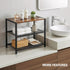 3-Tier Closet, 6 Wooden Shoe Rack with Metal Mesh Shelves - for Entryway, Hallway & Bedroom Holds Pairs, Ideal