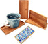 4PCS Mosaic Bamboo Coasters - Blank Base Trays for Crafts, Drinking Cup Coaster, DIY Mosaic Supplies