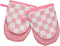 Ohocut Pink Checkered Mini Oven Mitts Heat Resistant, Vintage Retro Checkerboard Mini