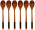 Muulaii 6 Pieces Wooden Spoons, 9 Inch Long Handle Soup Spoons, Japanese Style Kitchen Utensil for Korean Food Cooking