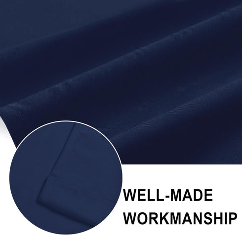 DWCN Navy Window Valance Curtains for Living Room, Solid Short Topper, 1 Panel, 42 X 18 Inch, Farmhouse Style