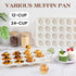 Silicone Muffin Pans for Baking - Mini Nonstick Cupcake Pan, 24 Cups with Metal Reinforced Frame, BPA Free (2 Pcs,
