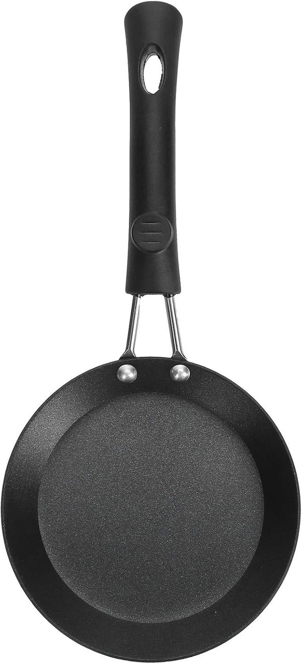 5 Inch Small Frying Pan, Mini Nonstick Durable Skillet, Refined Iron Omelet Pan for Kitchen and Outdoor Cooking