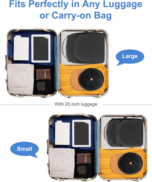 Set of 2 Hard Hat Travel Cases for Baseball Caps, Hat Storage Organizer with Handle, Protects up to 10 Hats