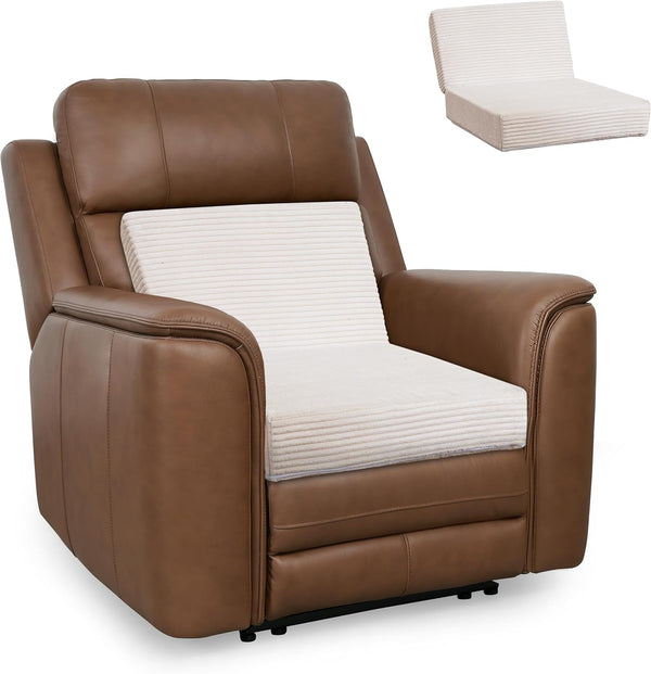 HIGOGOGO Corduroy Recliner Chair Cushion with Lumbar Support Pillow Soft Non-Slip 4"