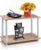 Furinno Turn-N 2-Tier No Tools Tube Shelf/End Table, Single, Beech/White
