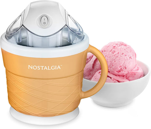 Nostalgia Electric Ice Cream Maker - 1.5 Quart Old Fashioned Soft Serve Machine for Frozen Yogurt or Gelato - Tan