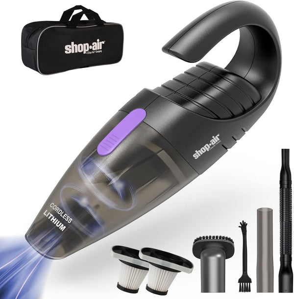Car Vacuum Cordless - Rechargeable Handheld Mini Portable Vacuum Cleaner with Attachments, Filters, Storage Bag for