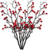 Artificial Red Berry Stems, Fake Holly Berries Branches Picks Faux Twig Plant