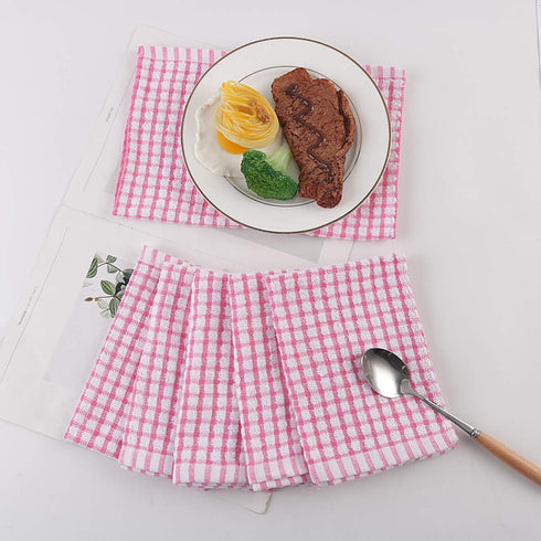 uxcell Cotton Terry Small Kitchen Dish Cloth, Pack of 6 Absorbent Quick Drying Cleaning Dish Rags, 15 x 10.5 Inches,