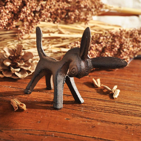 Iron Animal Figurine Donkey Horse Sculpture, Desktop Animal Ornaments for Home Office Decoration.