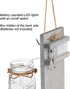 iDECOE 6 (Set 2) Premium Mason Jar Wall Decor Sconces - Rustic Grey Decorative Wall Decor with LED String Lights, Hours