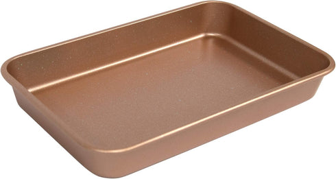 casaWare Toaster Oven Baking Pan, 7 x 11-inch Ceramic Coated Non-Stick, Rose Gold Granite