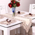 15" 69" X Vintage Flower Embroidered Table Runner, Classic Polyester Lace Cream Floral Dresser Scarves Party Dining