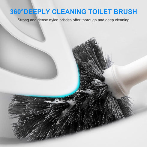 SetSail Toilet Brush and Plunger Set, 2 Packs Heavy Duty Toilet Bowl Brush and Holder, Hidden Toilet Plunger for Deep