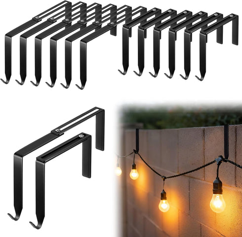 Frienda 12 Pcs Adjustable Outdoor Light String Metal Hooks for 3.2-6 Inch