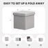 Grey,15"x15"x15" PINPLUS Storage Ottoman Cube Square Shaped Ottomans with Storage Foot Stool Footrest for Lving Room