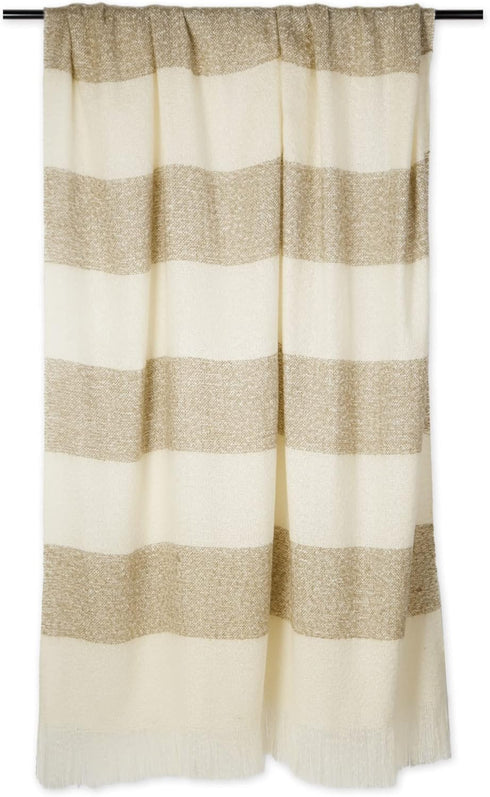 DII Coastal Woven Throw, Rugby Stripe, Acrylic, 50x60, Brown
