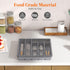 Lifewit Silverware Organizer with Lid, Covered Utensil Tray for Kitchen Drawer, 6 Compartments, Gray Plastic Cutlery