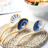 Soup Spoon Set of 4, Japanese and Korean Curved Handle Ceramic Ramen Spoons for Pho, Miso, Salad