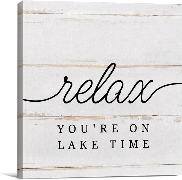 Country Lake Canvas Prints - Wall Art Decor with Relax Quote, Framed Artwork for Summer Rustic Home Decoration